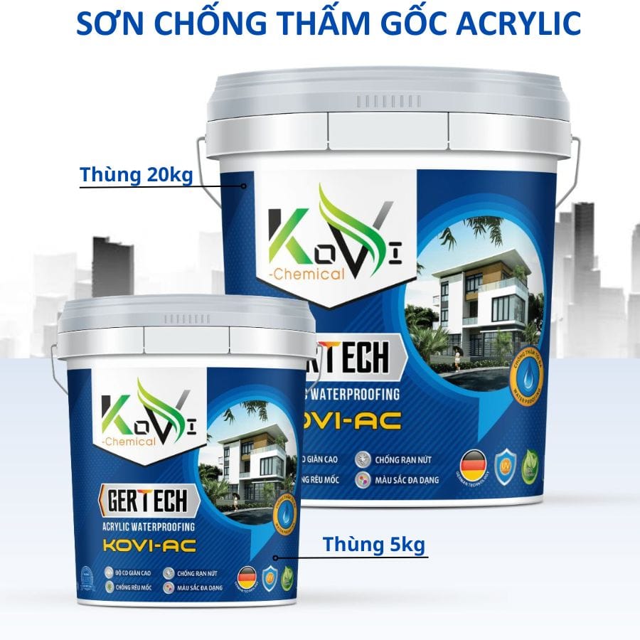 Kovi AC Sơn Chống Thấm Tường Ngoài Gốc Acrylic